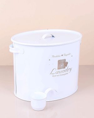Laundry Beyaz Bölmeli Deterjan Kutusu