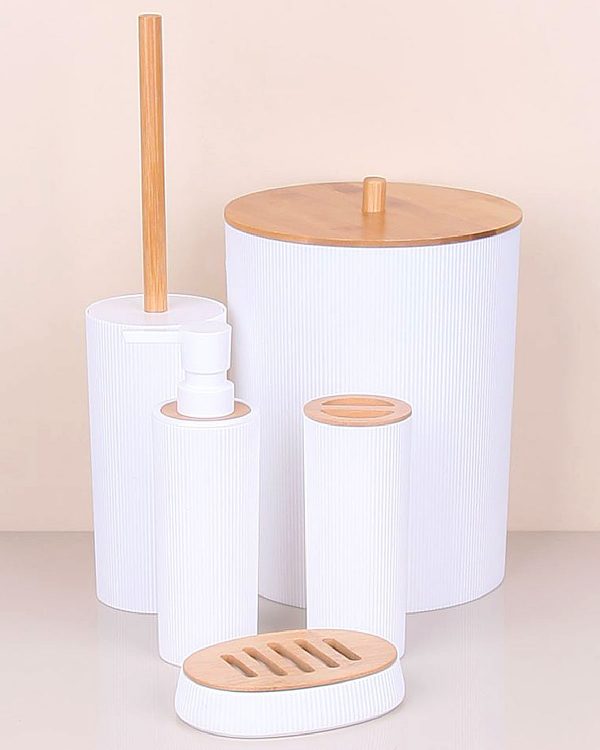 Bambu Beşli Banyo Seti Beyaz